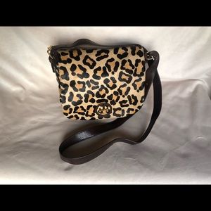 Tory Burch leopard calf hair crossbody